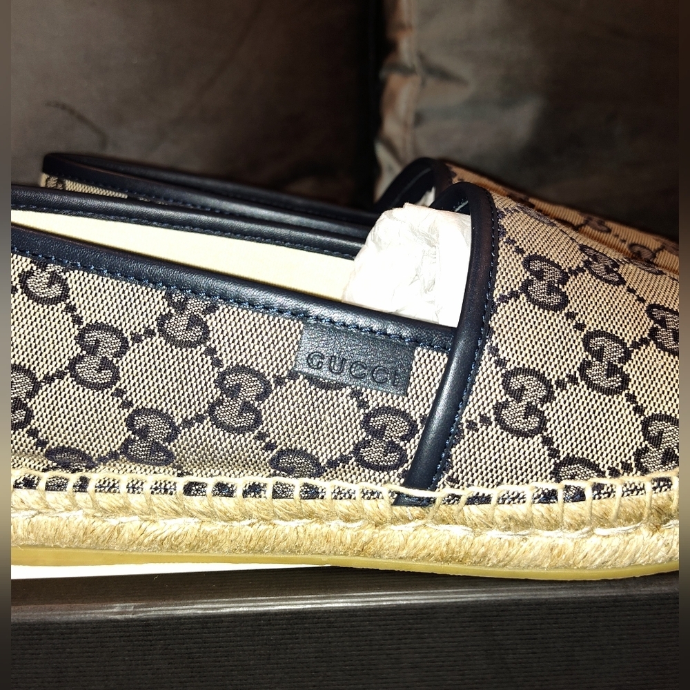 EUC GUCCI MEN'S GG CANVAS ESPADRILLES SIZE 7 - Picture 12 of 13